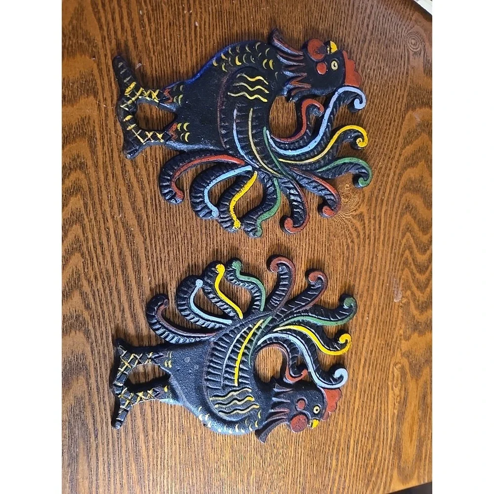 2‎ Vintage Rooster Trivets